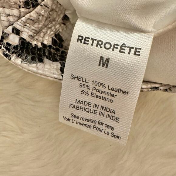 Retrofête Neutral Snake Skin Aven Leather Short Medium NWT - Picture 12 of 16